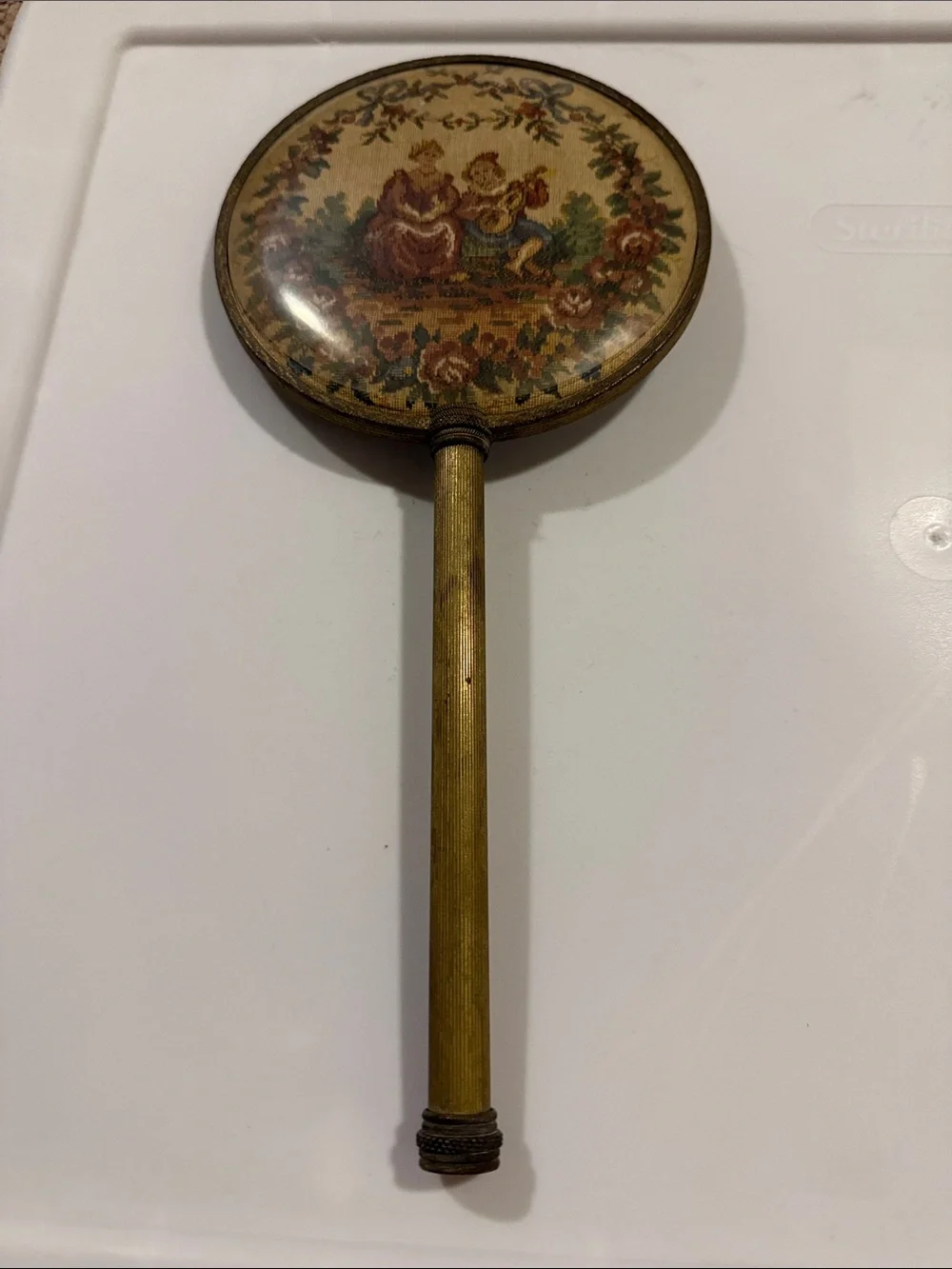 Gold Handheld Round Vanity Mirror by